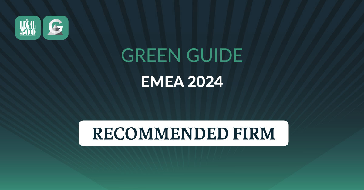 BOPA Bojanovic & Partners has been ranked in the Legal 500 Green Guide: EMEA 2024